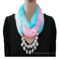 New style arrived women fashion Printed gradient ramp chiffon jewelry pendant scarf